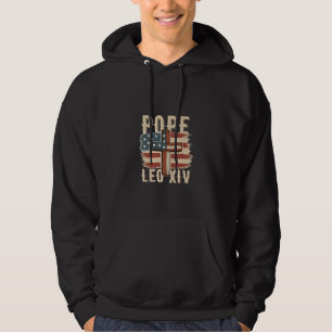 Pope Leo XIV Christian Church Da Pope USA Flag Hoodie