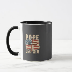 Pope Leo XIV Christian Church Da Pope USA Flag Mug