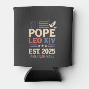 Pope Leo XIV est. 2025 4th of July USA Flag Can Cooler