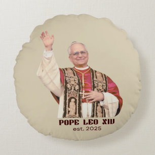 Pope Leo XIV Est 2025 Commemorative Round Cushion