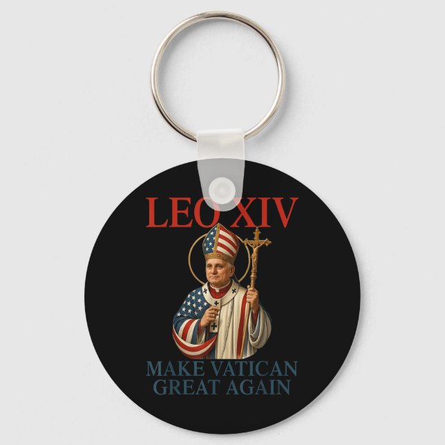 Pope Leo Xiv Make Vatican Great Again Catholic Chu Key Ring (Front)