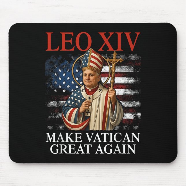 Pope Leo Xiv Make Vatican Great Again Catholic Chu Mouse Pad (Front)