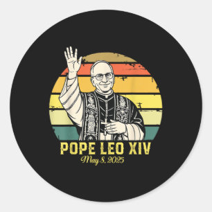 Pope Leo Xiv May 8 2025 Sunset Classic Round Sticker