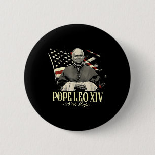 Pope Leo Xiv Patriotic Usa Catholic Christian 6 Cm Round Badge