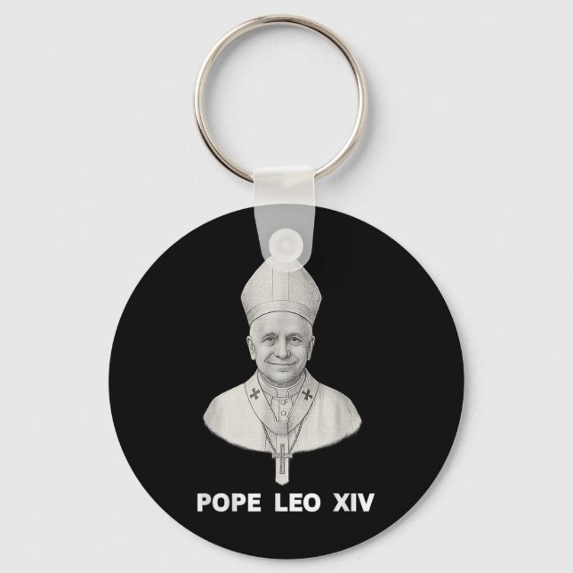 Pope Leo Xiv Portrait  Key Ring (Front)