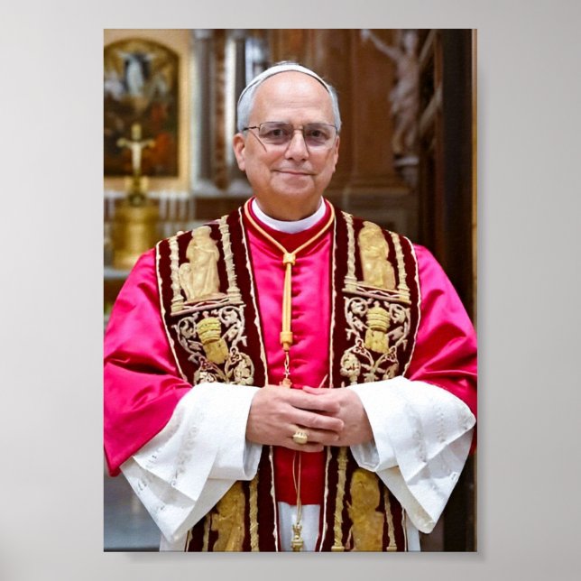 Pope Leo XIV portrait Poster (Front)