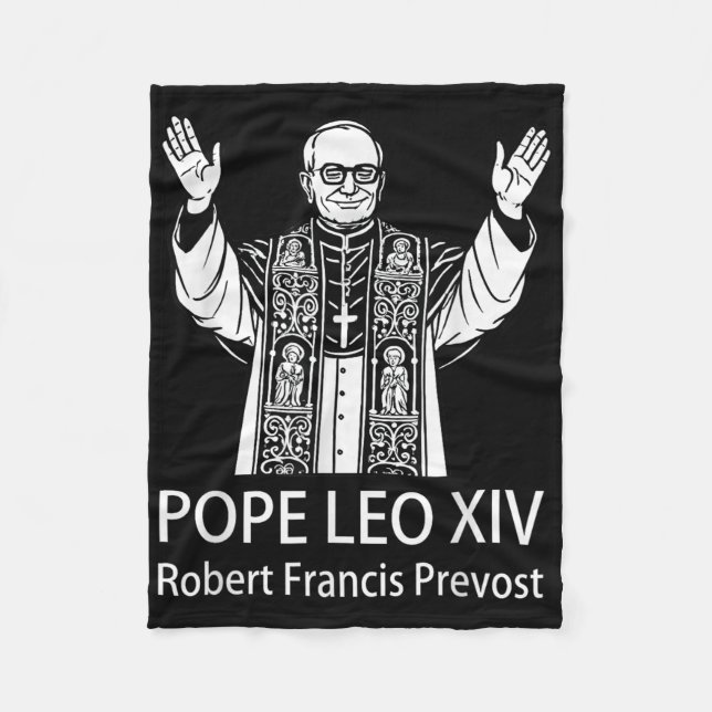 Pope Leo Xiv Robert Francis Prevost  Fleece Blanket (Front)