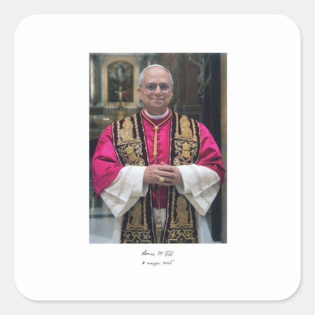 Pope Leo XIV Robert Francis Prevost Square Sticker (Front)