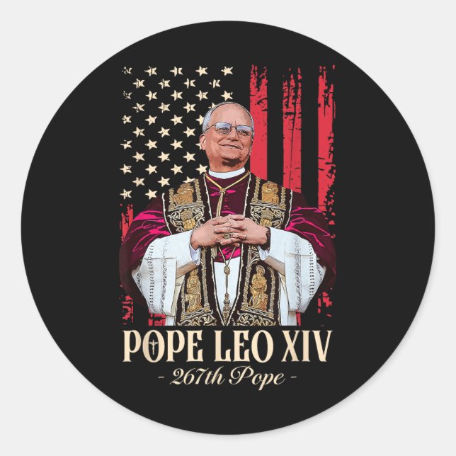 Pope Leo Xiv Shirt Cardinal Robert Prevost America Classic Round Sticker (Front)
