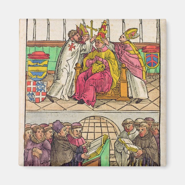 Pope Martin V is installed to the Papacy Magnet (Front)