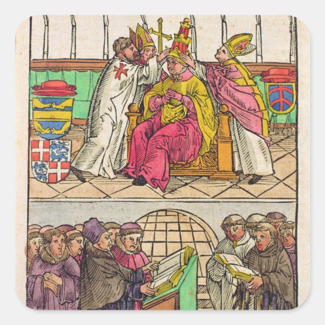 Pope Martin V is installed to the Papacy Square Sticker (Front)