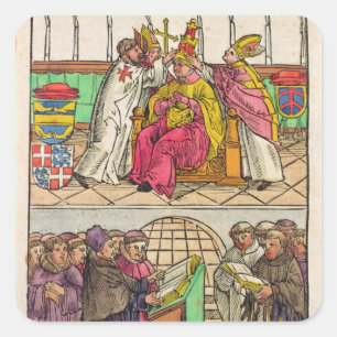 Pope Martin V is installed to the Papacy Square Sticker