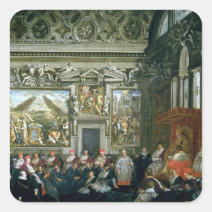 Pope Paul V  with an Audience, 1620 Square Sticker