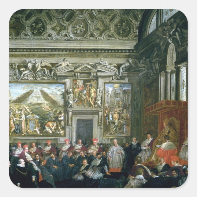 Pope Paul V  with an Audience, 1620 Square Sticker (Front)