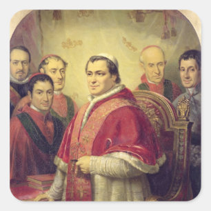 Pope Pius IX  1847 Square Sticker