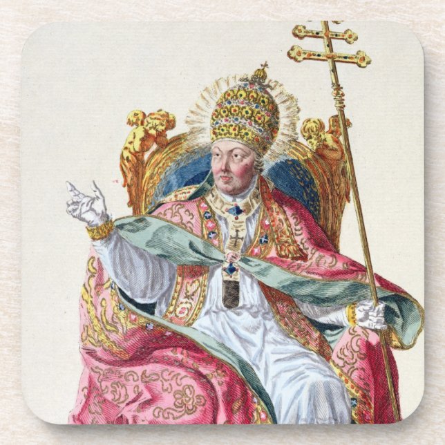 Pope Pius VI (1717-99) from 'Receuil des Estampes, Coaster (Front)