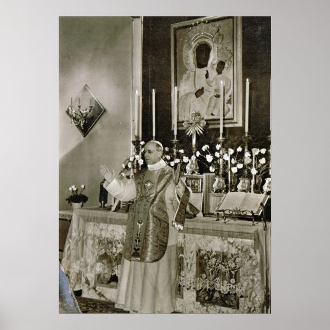 Pope Pius XII saying Mass, Castel Gandolfo Poster (Front)