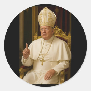 Pope President Trump Pope Donald Trump Men Women Classic Round Sticker
