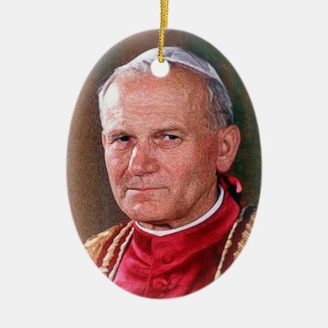 Pope Saint John Paul II Ceramic Tree Decoration (Front)
