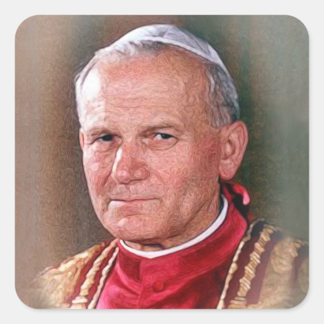 Pope Saint John Paul II Square Sticker (Front)