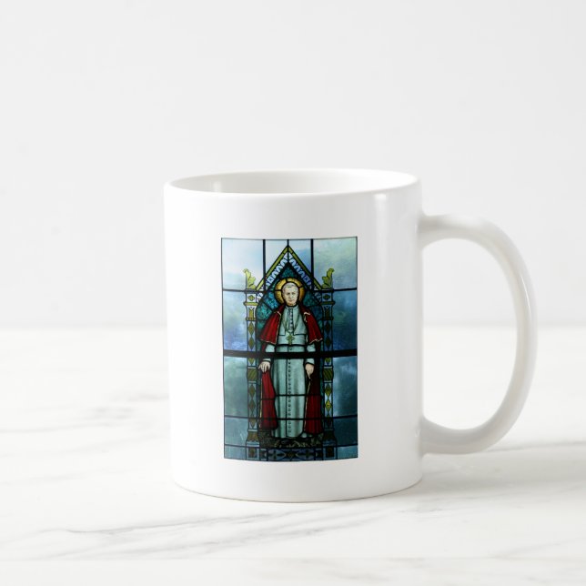 Pope Saint Pius X Stained Glass Art Coffee Mug (Right)