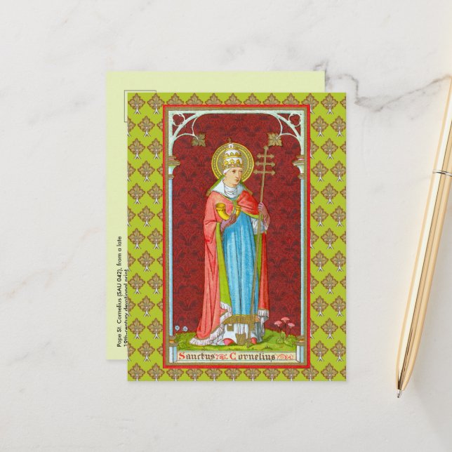 Pope St. Cornelius (SAU 042) Postcard (Front/Back In Situ)
