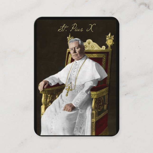 Pope St. Pius X Catholic Religious Prayer Holy Place Card (Front)