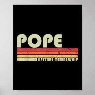 Pope Surname Funny Retro Vintage 80s 90s Birthday  Poster