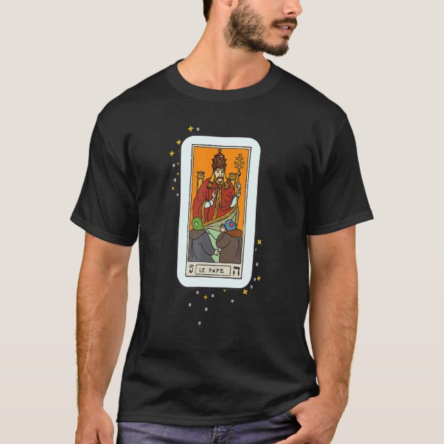 Pope Tarot Card Occult Beliefs Divination Magic Fa T-Shirt (Front)