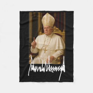 Pope Trump Funny American President Trump Vatican Fleece Blanket