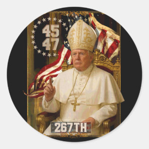 Pope Trump Funny President Trump 1 Classic Round Sticker