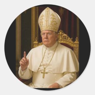 Pope Trump Funny President Trump 2  Classic Round Sticker