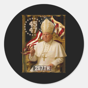 Pope Trump Funny President Trump  Classic Round Sticker