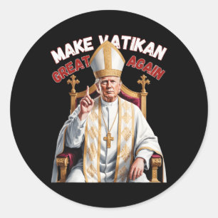 Pope Trump Funny Trump Vatican Christian Retro Chu Classic Round Sticker