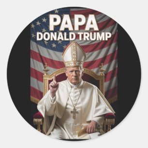 Pope Trump Funny Trump Vatican Christian Retro Chu Classic Round Sticker