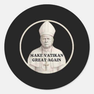 Pope Trump Funny Trump Vatican Christian Retro Chu Classic Round Sticker