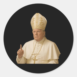 Pope Trump Funny Trump Vatican Christian Retro Chu Classic Round Sticker