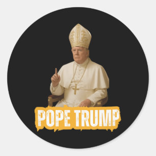 Pope Trump Funny Trump Vatican Christian Retro Chu Classic Round Sticker