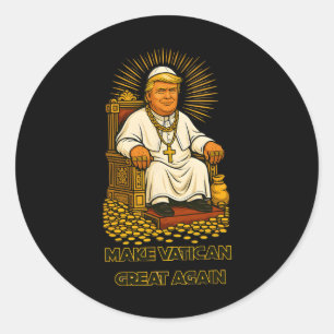 Pope Trump Funny Trump Vatican Christian Retro Chu Classic Round Sticker
