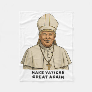 Pope Trump Funny Trump Vatican Christian Retro Chu Fleece Blanket