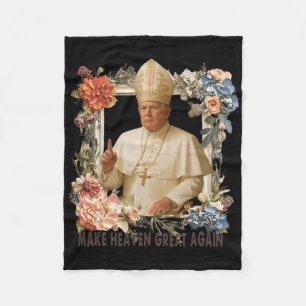 Pope Trump Funny Trump Vatican Christian Retro Chu Fleece Blanket