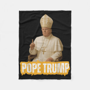 Pope Trump Funny Trump Vatican Christian Retro Chu Fleece Blanket