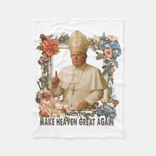 Pope Trump Funny Trump Vatican Christian Retro Chu Fleece Blanket