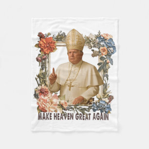 Pope Trump Funny Trump Vatican Christian Retro Chu Fleece Blanket
