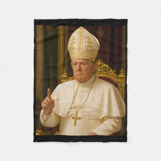 Pope Trump Funny Trump Vatican Christian Retro Chu Fleece Blanket