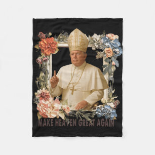 Pope Trump Funny Trump Vatican Christian Retro Chu Fleece Blanket