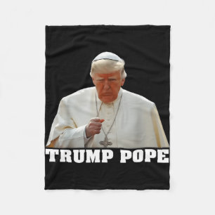 Pope Trump Funny Trump Vatican Christian Retro Chu Fleece Blanket