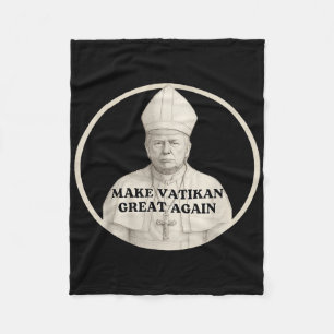 Pope Trump Funny Trump Vatican Christian Retro Chu Fleece Blanket