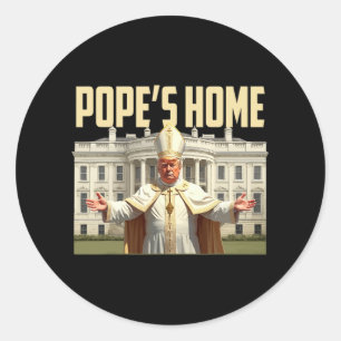 Pope Trump Home Classic Round Sticker