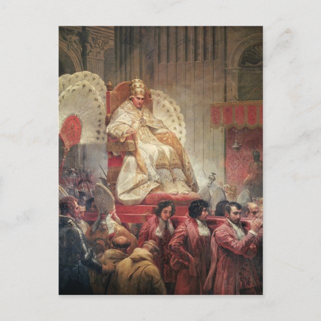 Pope VIII  in St. Peter's on the Sedia Gestatoria Postcard (Front)
